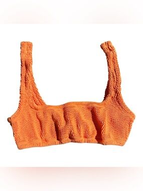 KUT Swim Crinkle Bikini Top Orange